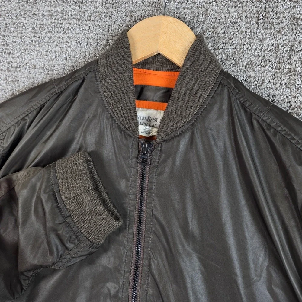 Denim & Supply Ralph Lauren Mens Medium Bomber Flight Jacket Green Lined